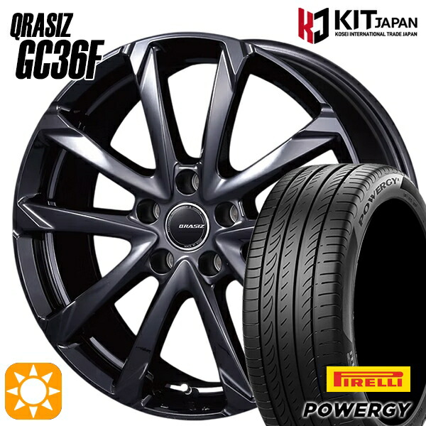 【取付対象】215/45R17 91W XL ピレリ パワジー コーセイ クレイシズ GC36F グロッシーブラック 17インチ 7.0J 5H100 サマータイヤホイールセット |格安タイヤホイールジャストパーツ