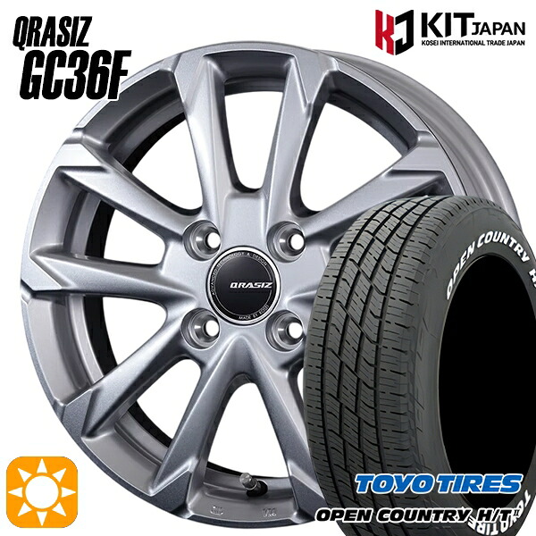 【取付対象】フィット アクア 185/60R15 84H トーヨー オープンカントリー H/T2 WL コーセイ クレイシズ GC36F ブライトシルバー 15インチ 5.5J 4H100 サマータイヤホイールセット