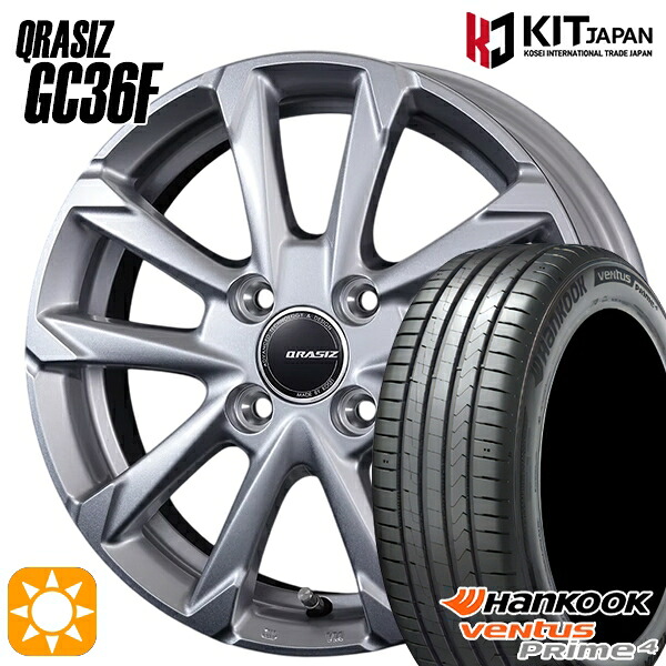 【取付対象】185/55R16 83H ハンコック veNtus PRime4 K135 コーセイ クレイシズ GC36F ブライトシルバー 16インチ 6.0J 4H100 サマータイヤホイールセット