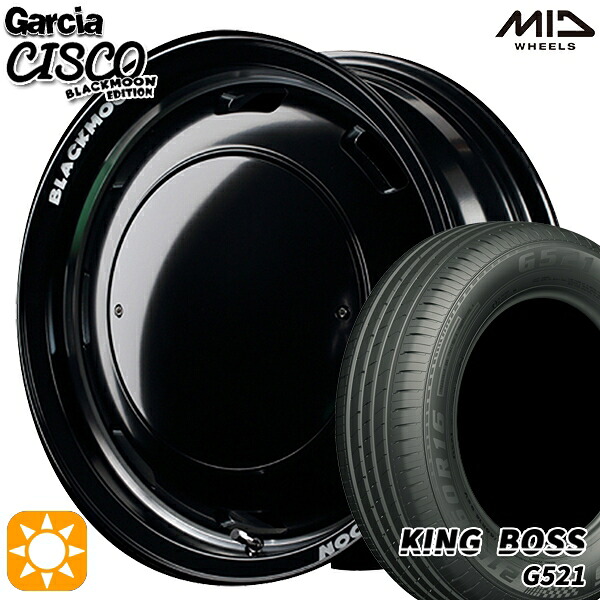 【取付対象】165/65R14 79T キングボス G521 MID ガルシアシスコブラックムーン ブラック 14インチ 4.5J 4H100 サマータイヤホイールセット ｜格安タイヤホイールジャストパーツ