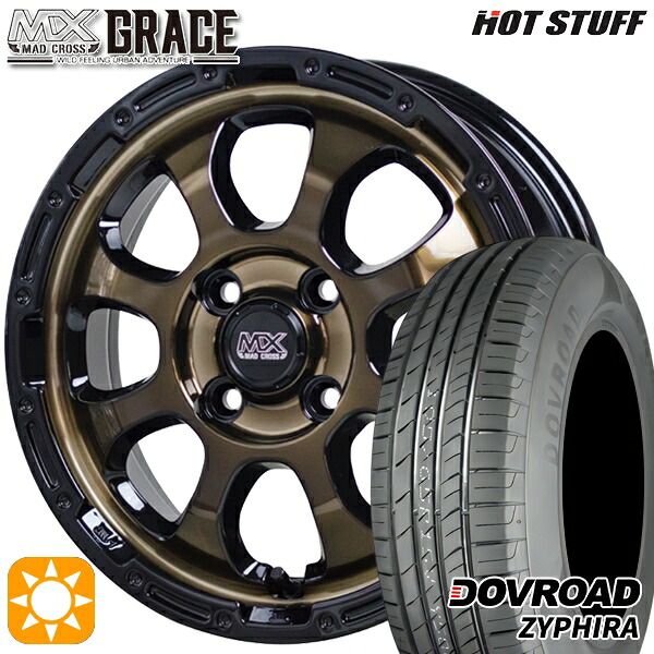 【取付対象】アクア デミオ ノート 195/55R16 87V DOVROAD ザイファイラ HotStuff マッドクロス グレイス BRC/BK 16インチ 6.0J 4H100 サマータイヤホイールセット ｜格安タイヤホイールジャストパーツ