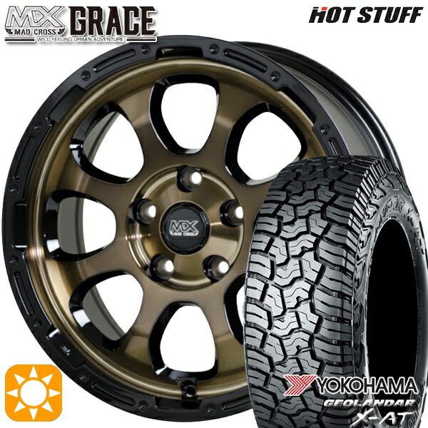 【取付対象】デリカD5 LT215/70R16 100/97Q ヨコハマ ジオランダー X-AT G016 HotStuff マッドクロス グレイス BRC/BK 16インチ 7.0J 5H114.3 サマータイヤホイールセット