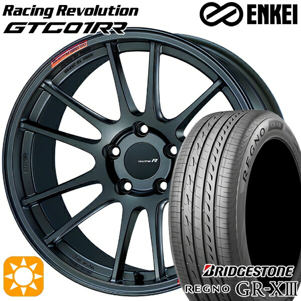 【取付対象】20/30系アルファード ヴェルファイア 235/50R18 101V XL ブリヂストン レグノ GR-X3 ENKEI エンケイ レーシングレボリューション GTC01RR マットダークガンメタリック 18インチ 7.5J 5H114.3 サマータイヤホイールセット