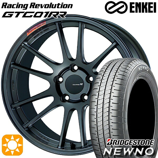 【取付対象】225/50R18 95V ブリヂストン ニューノ ENKEI エンケイ レーシングレボリューション GTC01RR マットダークガンメタリック 18インチ 8.5J 5H114.3 サマータイヤホイールセット