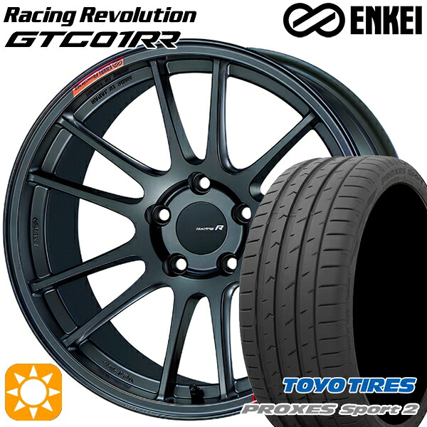 【取付対象】225/45R18 95Y XL トーヨー プロクセススポーツ2 ENKEI エンケイ レーシングレボリューション GTC01RR マットダークガンメタリック 18インチ 7.5J 5H114.3 サマータイヤホイールセット ｜格安タイヤホイールジャストパーツ