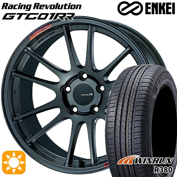 【取付対象】マツダ6 エクストレイル 225/60R18 104V XL ウィンラン R380 ENKEI エンケイ レーシングレボリューション GTC01RR マットダークガンメタリック 18インチ 8.5J 5H114.3 サマータイヤホイールセット ｜格安タイヤホイールジャストパーツ