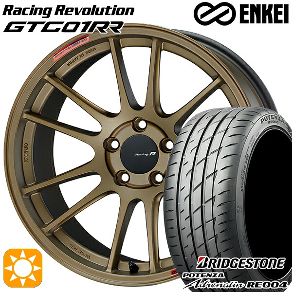 【取付対象】アウディ A4/A6 245/45R18 100W XL ブリヂストン ポテンザ アドレナリン RE004 ENKEI エンケイ GTC01RR チタニウムゴールド 18インチ 8.5J 5H112 サマータイヤホイールセット |格安タイヤホイールジャストパーツ