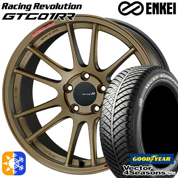 BMW F32/F33/F36 225/45R18 91H グッドイヤー ベクター フォーシーズンズ ENKEI エンケイ GTC01RR チタニウムゴールド 18インチ 8.5J 5H120 オールシーズンタイヤホイールセット