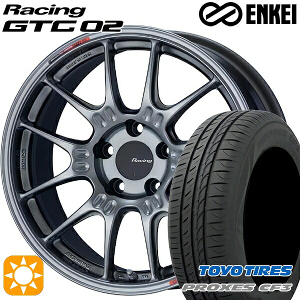 【取付対象】50プリウス 215/45R17 91W XL トーヨー プロクセス CF3 ENKEI エンケイ レーシング GTC02 ハイパーシルバー 17インチ 7.5J 5H100 サマータイヤホイールセット ｜格安タイヤホイールジャストパーツ