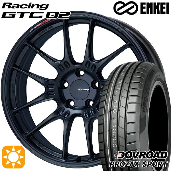 【取付対象】マツダ2 ノート 205/45R17 88W XL DOVROAD プロザックススポーツ ENKEI エンケイ レーシング GTC02 マットブラック 17インチ 7.5J 4H100 サマータイヤホイールセット