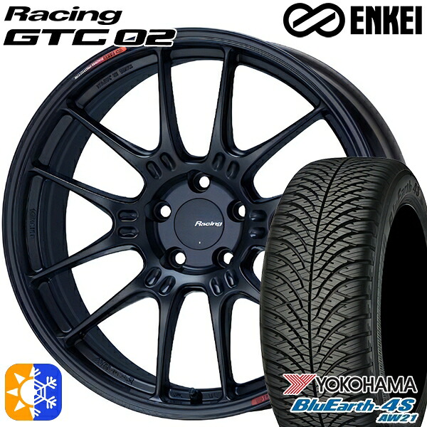 アルファード ヴェルファイア 235/50R18 101Y XL ヨコハマ ブルーアース 4S AW21 ENKEI エンケイ レーシング GTC02 18インチ 7.5J 5H114.3 マットブラック オールシーズンタイヤホイールセット ｜格安タイヤホイールジャストパーツ 150,690円