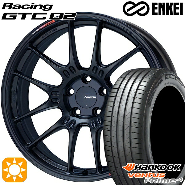 【取付対象】225/55R17 101W XL ハンコック veNtus PRime4 K135 ENKEI エンケイ レーシング GTC02 マットブラック 17インチ 7.5J 5H100 サマータイヤホイールセット |格安タイヤホイールジャストパーツ
