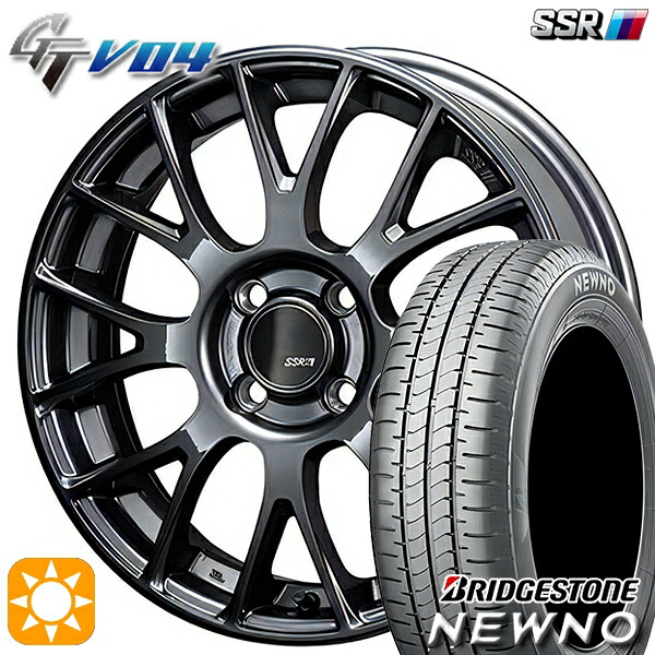 【取付対象】175/60R16 82H ブリヂストン ニューノ SSR GTV04 メタリックグレー 16インチ 6.0J 4H100 サマータイヤホイールセット