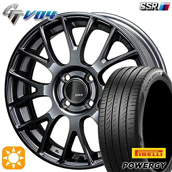 【取付対象】205/45R17 88W XL ピレリ パワジー SSR GTV04 メタリックグレー 17インチ 7.0J 4H100 サマータイヤホイールセット