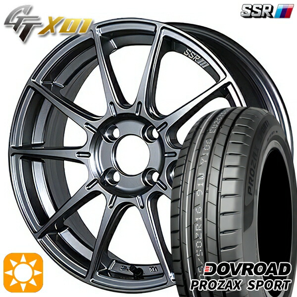 【取付対象】205/45R17 88W XL DOVROAD プロザックススポーツ SSR GTX01 ダークシルバー 17インチ 7.0J 4H100 サマータイヤホイールセット |格安タイヤホイールジャストパーツ