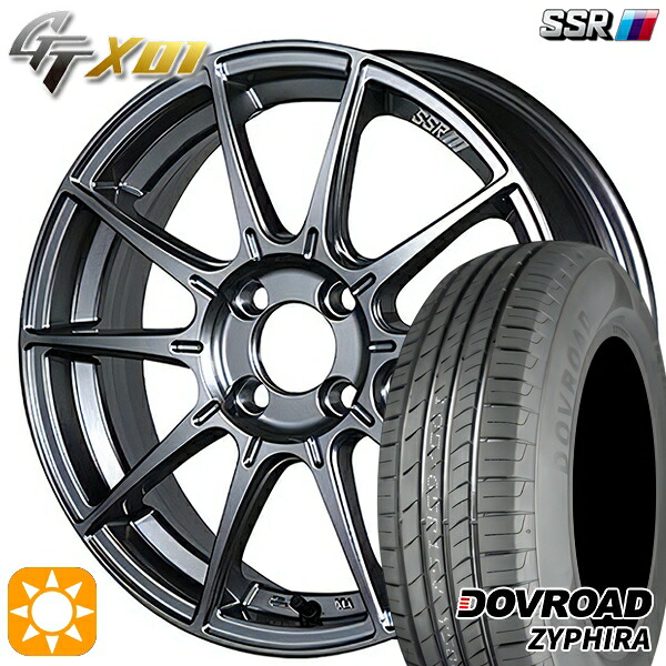 【取付対象】アクア クロスビー 185/55R16 83V DOVROAD ザイファイラ SSR GTX01 ダークシルバー 16インチ 6.5J 4H100 サマータイヤホイールセット |格安タイヤホイールジャストパーツ