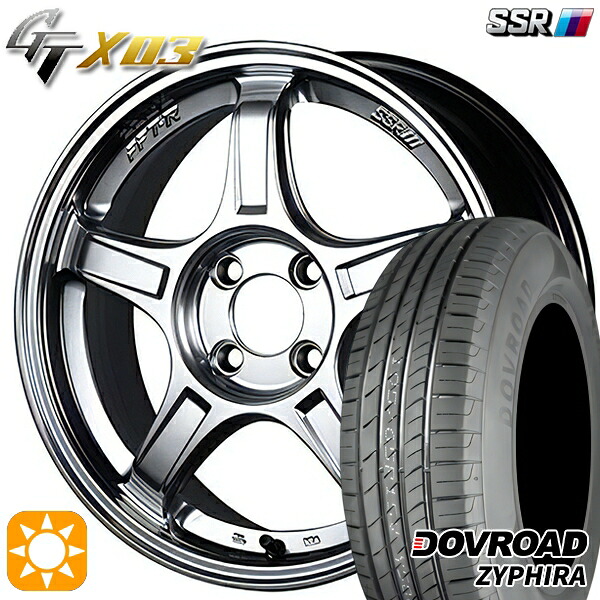 【取付対象】アクア クロスビー 185/55R16 83V DOVROAD ザイファイラ SSR GTX03 クロームシルバー 16インチ 6.5J 4H100 サマータイヤホイールセット |格安タイヤホイールジャストパーツ