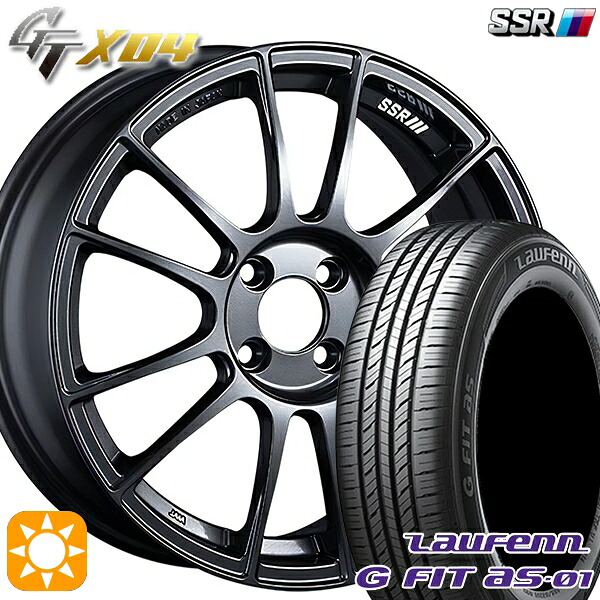 【取付対象】195/55R16 87V ラウフェン G FIT as-01 LH42 SSR GTX04 ダークガンメタ 16インチ 6.5J 4H100 サマータイヤホイールセット