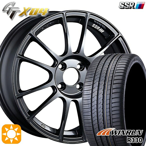 【取付対象】205/40R17 84W XL ウィンラン R330 SSR GTX04 ダークガンメタ 17インチ 7.0J 4H100 サマータイヤホイールセット