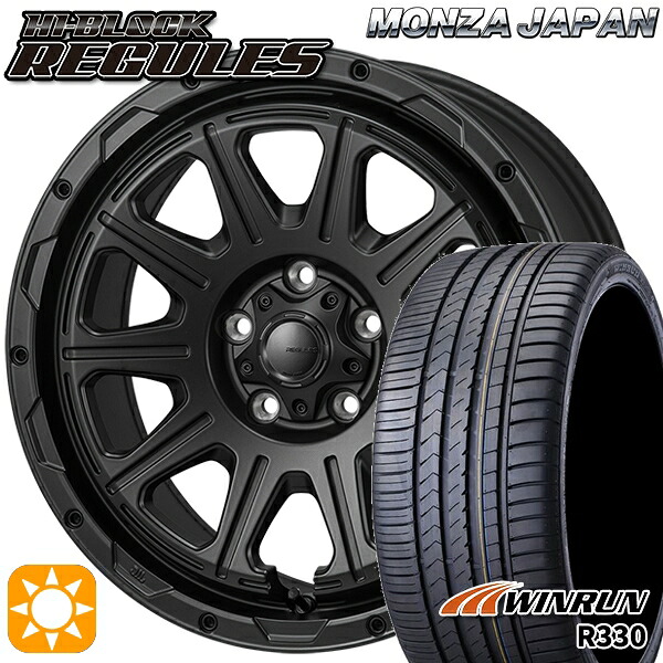 【取付対象】リーフ レヴォーグ 215/50R17 95W XL ウィンラン R330 モンツァ ハイブロック レグルス サテンブラック 17インチ 7.5J 5H114.3 サマータイヤホイールセット