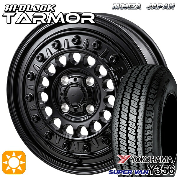 【取付対象】軽トラ 145/80R12 80/78N ヨコハマ スーパーバン Y356 モンツァ ハイブロック ターマー 12インチ 4.0J 4H100 +42 サマータイヤホイールセット ｜格安タイヤホイールジャストパーツ