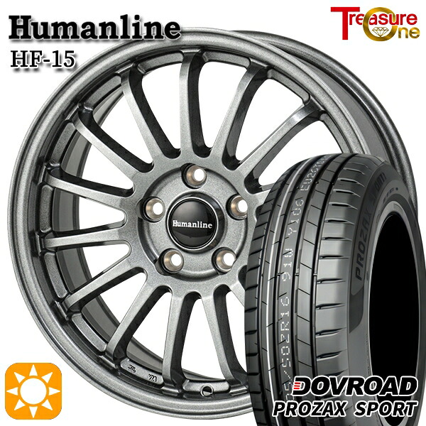 【取付対象】インプレッサXV フォレスターSH 225/55R17 101W XL DOVROAD プロザックススポーツ トレジャーワン ヒューマンライン HF15 ダークグレー 17インチ 7.0J 5H100 サマータイヤホイールセット ｜格安タイヤホイールジャストパーツ