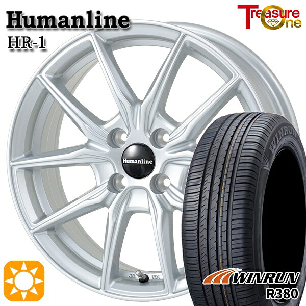 【取付対象】ライズ ロッキー 205/60R16 92H ウィンラン R380 トレジャーワン ヒューマンライン HR1 シルバー 16インチ 6.0J 4H100 サマータイヤホイールセット ｜格安タイヤホイールジャストパーツ