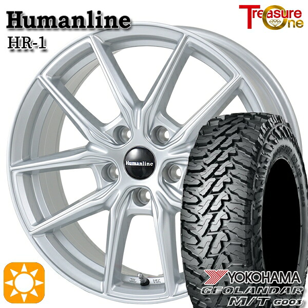 【取付対象】225/70R16 103S ヨコハマ ジオランダーM/T G003 トレジャーワン ヒューマンライン HR1 シルバー 16インチ 6.5J 5H114.3 サマータイヤホイールセット ｜格安タイヤホイールジャストパーツ