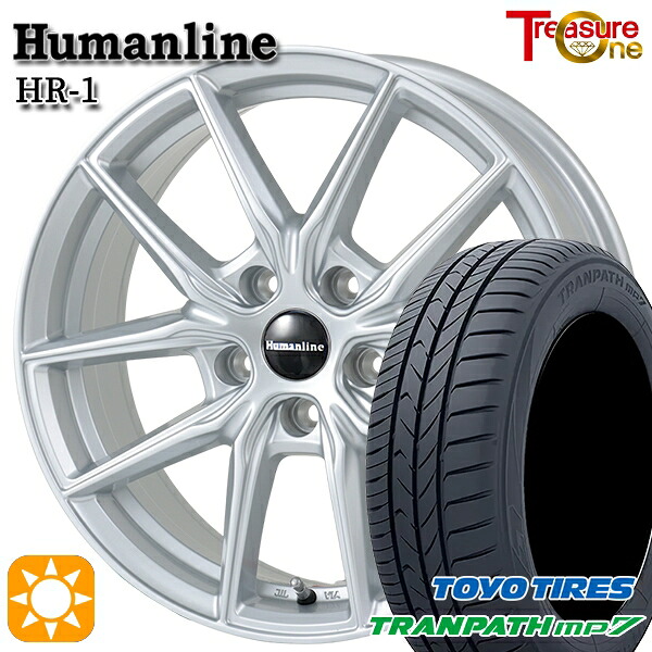 【取付対象】エスティマ ヤリスクロス 215/60R16 95H トーヨー トランパス mp7 トレジャーワン ヒューマンライン HR1 シルバー 16インチ 6.5J 5H114.3 サマータイヤホイールセット