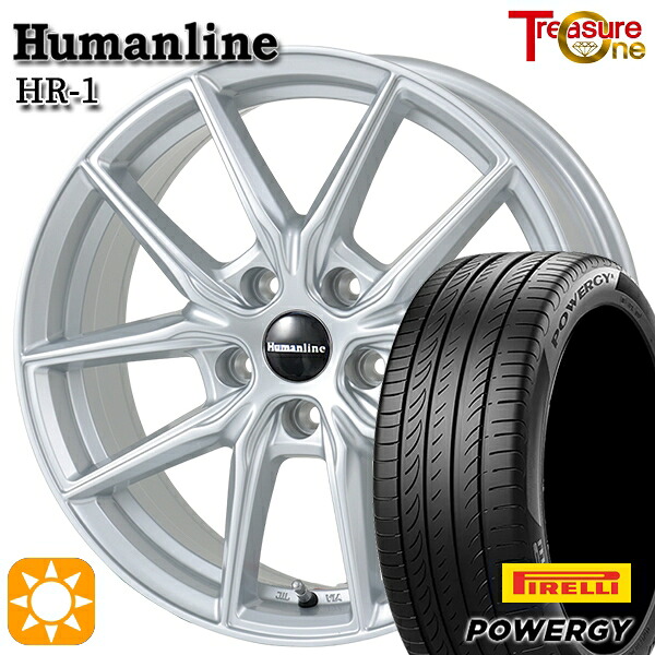 【取付対象】プリウスα ストリーム 205/60R16 92H ピレリ パワジー トレジャーワン ヒューマンライン HR1 シルバー 16インチ 6.5J 5H114.3 サマータイヤホイールセット