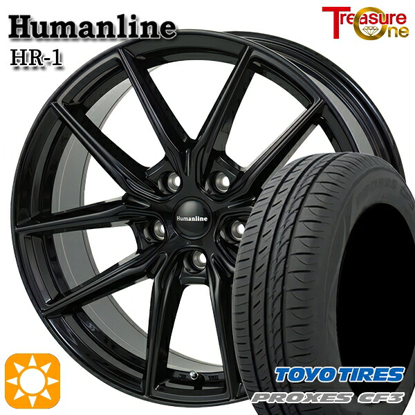 【取付対象】セレナ ラフェスタ 195/60R16 89H トーヨー プロクセス CF3 トレジャーワン ヒューマンライン HR1 ブラック 16インチ 6.5J 5H114.3 サマータイヤホイールセット |格安タイヤホイールジャストパーツ