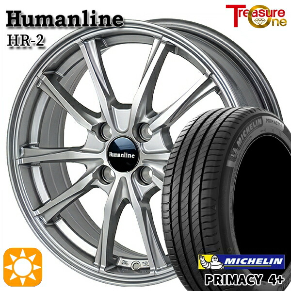 【取付対象】ライズ ロッキー 195/65R16 92H ミシュラン プライマシー4プラス トレジャーワン ヒューマンライン HR2 ダークグレー 16インチ 6.0J 4H100 サマータイヤホイールセット