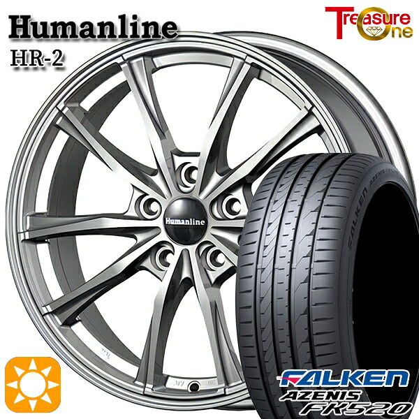 【取付対象】215/45R17 91Y XL ファルケン アゼニス FK520 トレジャーワン ヒューマンライン HR2 ダークグレー 17インチ 7.0J 5H114.3 サマータイヤホイールセット