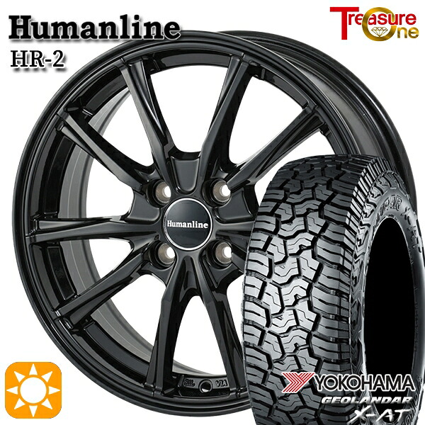 【取付対象】ハスラー ソリオ 165/60R15 77H ヨコハマ ジオランダーX-AT G016 トレジャーワン ヒューマンライン HR2 ブラック 15インチ 4.5J 4H100 サマータイヤホイールセット ｜格安タイヤホイールジャストパーツ