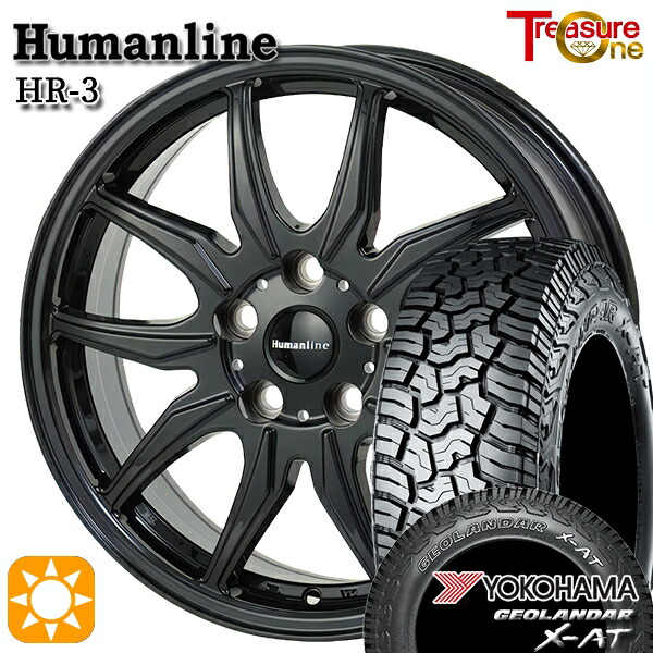 【取付対象】235/70R16 104/101Q ヨコハマ ジオランダー X-AT G016 アウトラインホワイトレター トレジャーワン ヒューマンライン HR3 ブラック 16インチ 6.5J 5H114.3 サマータイヤホイールセット |格安タイヤホイールジャストパーツ