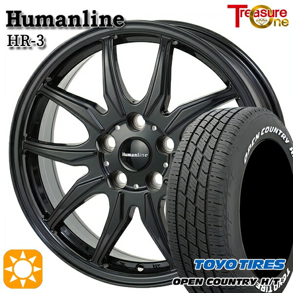 【取付対象】デリカD5 アウトランダー 225/55R18 98H トーヨー オープンカントリー H/T2 WL トレジャーワン ヒューマンライン HR3 ブラック 18インチ 7.0J 5H114.3 サマータイヤホイールセット |格安タイヤホイールジャストパーツ