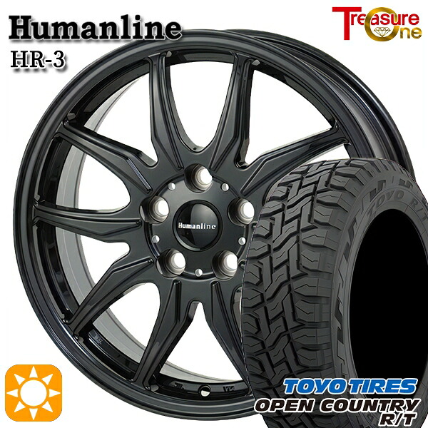 【取付対象】デリカD5 215/70R16 100Q トーヨー オープンカントリー R/T トレジャーワン ヒューマンライン HR3 ブラック 16インチ 6.5J 5H114.3 サマータイヤホイールセット ｜格安タイヤホイールジャストパーツ