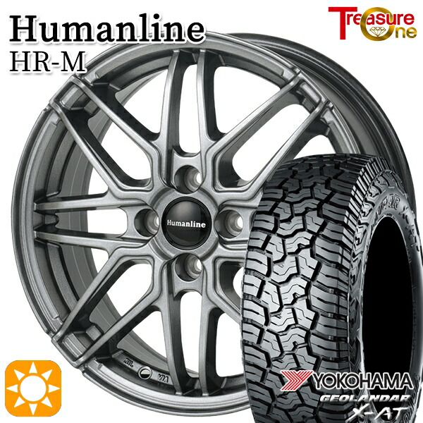 【取付対象】ハスラー ソリオ 165/60R15 77H ヨコハマ ジオランダーX-AT G016 トレジャーワン ヒューマンライン HRM GM 15インチ 4.5J 4H100 サマータイヤホイールセット