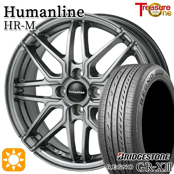 【取付対象】フィット アクア 175/70R14 84S ブリヂストン レグノ GRX3 トレジャーワン ヒューマンライン HRM GM 14インチ 5.5J 4H100 サマータイヤホイールセット