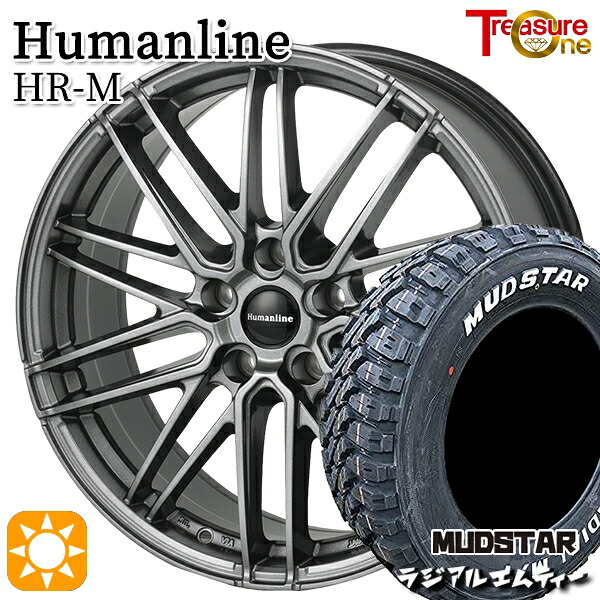 【取付対象】215/70R16 100T マッドスター ラジアル M/T ホワイトレター トレジャーワン ヒューマンライン HRM GM 16インチ 6.5J 5H114.3 サマータイヤホイールセット
