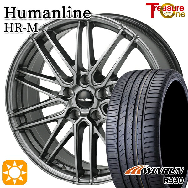 【取付対象】225/55R18 98V ウィンラン R330 トレジャーワン ヒューマンライン HRM GM 18インチ 7.5J 5H114.3 サマータイヤホイールセット 51,600円