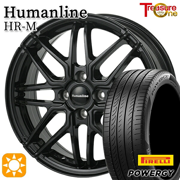ライズ ロッキー 205/60R16 92H ピレリ パワジー トレジャーワン ヒューマンライン HRM BK 16インチ 6.0J 4H100 サマータイヤホイールセット
