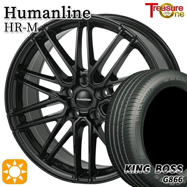 BP系レガシィアウトバック 215/55R17 98W XL キングボス G866 トレジャーワン ヒューマンライン HRM BK 17インチ 7.0J 5H100 サマータイヤホイールセット|格安タイヤホイールジャストパーツ