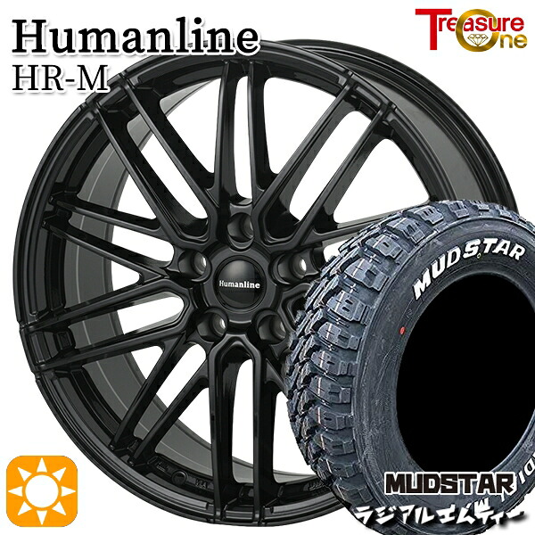 215/70R16 100T マッドスター ラジアル M/T ホワイトレター トレジャーワン ヒューマンライン HRM BK 16インチ 6.5J 5H114.3 サマータイヤホイールセット
