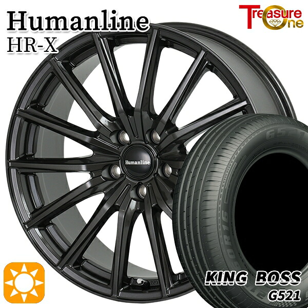 【取付対象】205/55R16 91V キングボス G521 トレジャーワン ヒューマンライン HRX TB 16インチ 6.5J 5H114.3 サマータイヤホイールセット ｜格安タイヤホイールジャストパーツ 41,145円