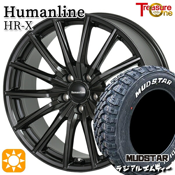 【取付対象】215/70R16 100T マッドスター ラジアル M/T ホワイトレター トレジャーワン ヒューマンライン HRX TB 16インチ 6.5J 5H114.3 サマータイヤホイールセット