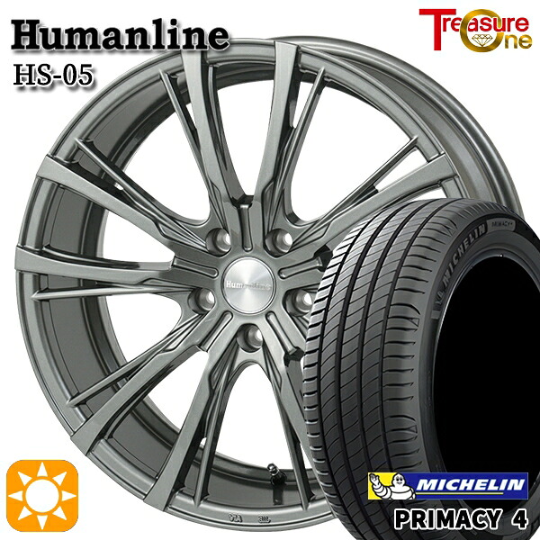 【取付対象】マークX レクサスIS 235/40R19 96W XL VOL ミシュラン プライマシー4 トレジャーワン ヒューマンライン HS05 19インチ 7.5J 5H114.3 サマータイヤホイールセット