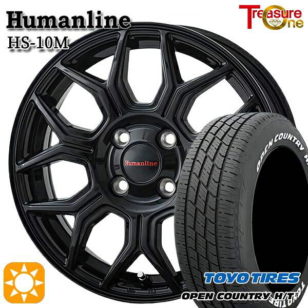 【取付対象】フィット アクア 185/60R15 84H トーヨー オープンカントリー H/T2 WL トレジャーワン ヒューマンライン HS10M ブラック 15インチ 5.5J 4H100 サマータイヤホイールセット