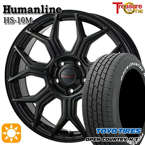 【取付対象】225/60R18 100H トーヨー オープンカントリー H/T2 WL トレジャーワン ヒューマンライン HS10M ブラック 18インチ 7.0J 5H114.3 サマータイヤホイールセット |格安タイヤホイールジャストパーツ