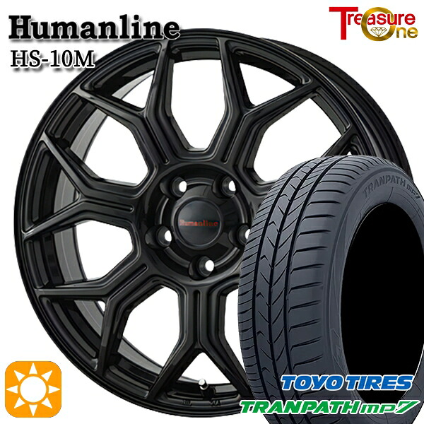 【取付対象】215/55R17 94V トーヨー トランパス mp7 トレジャーワン ヒューマンライン HS10M ブラック 17インチ 7.0J 5H100 サマータイヤホイールセット |格安タイヤホイールジャストパーツ